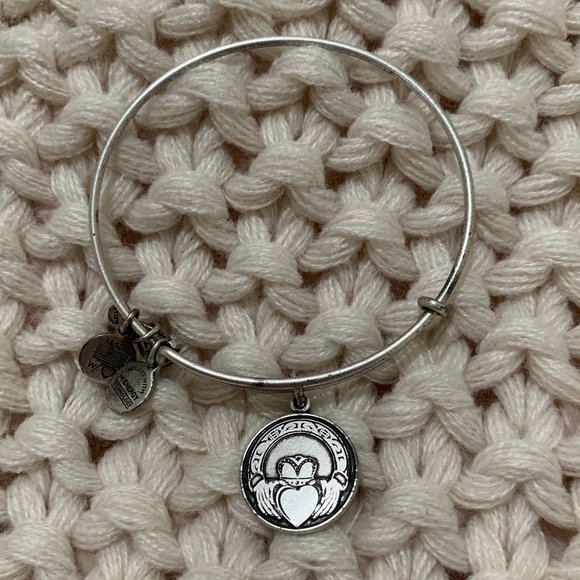 Alex and Ani - Silver Claddagh Charm Bangle Bracelet - Picture 1 of 3
